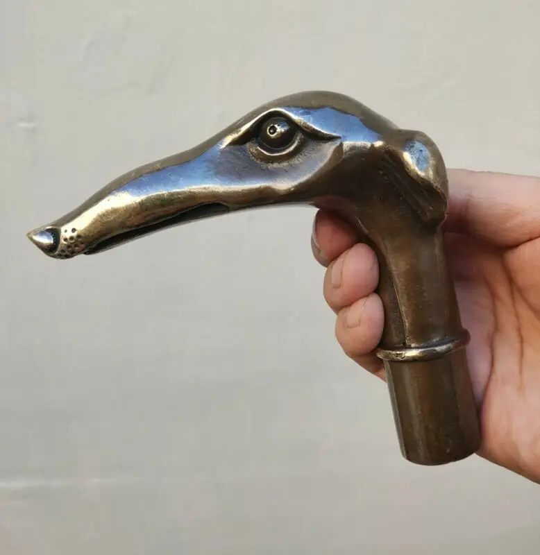 Vintage Collectible Guns - Antiker viktorianischer Gehstock mit Bronzekopf in