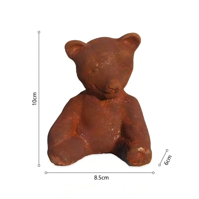 Vintage Collectible Bears - Rustikale Gusseisen-Bärenfiguren Set aus 2 Stück,