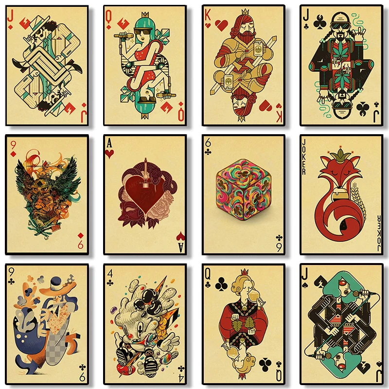 Vintage Collectible Playing Cards - Nordic Collection Spielkarten-Zitat-Poster für Wandkunst-Dekoration, Gamer,