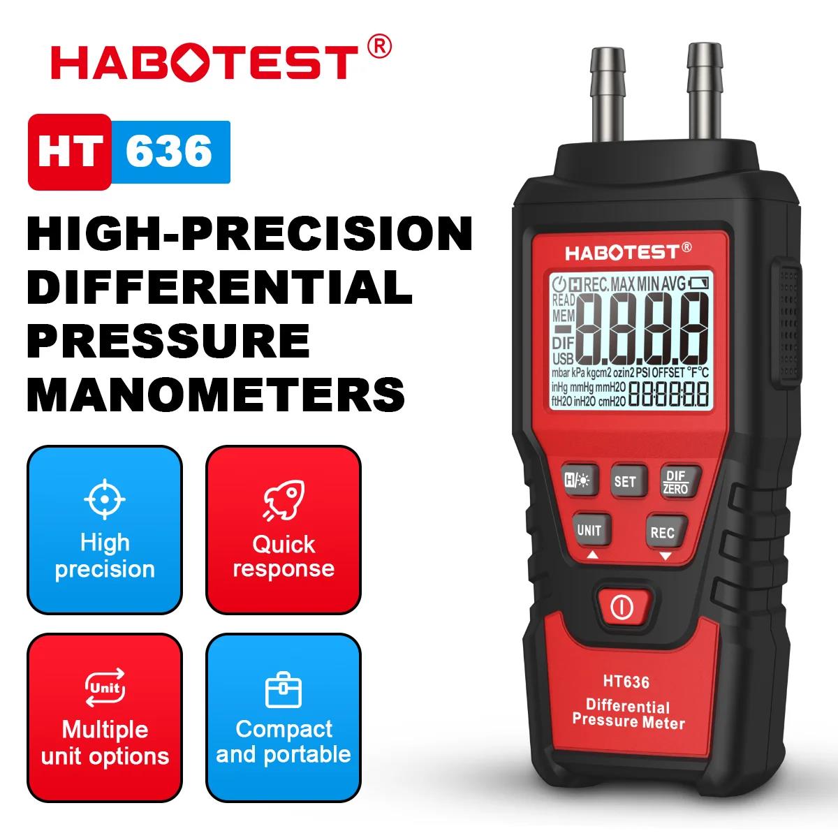 Analog Meter Gauge - HABOTEST HT636 Digitales Manometer Manometer Luftdruckmessgerät
