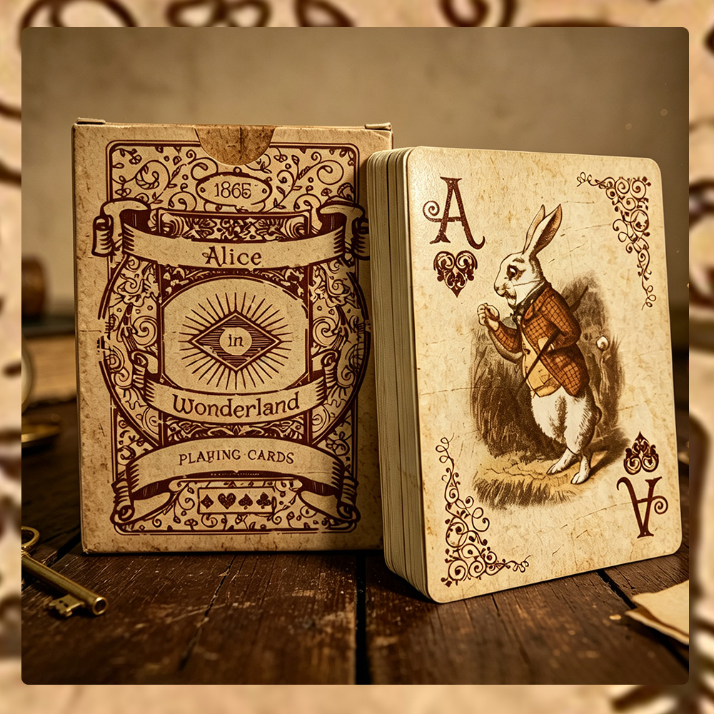 Vintage Collectible Playing Cards - 1 Set/2 Sets Alice Vintage Papier-Pokerkarten.