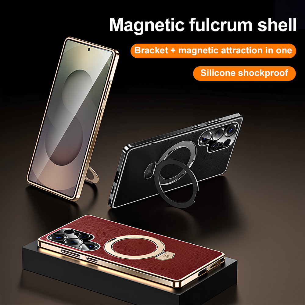 Camera Leather Case - Für Magsafe Magnetische Halterung Handyhülle Für