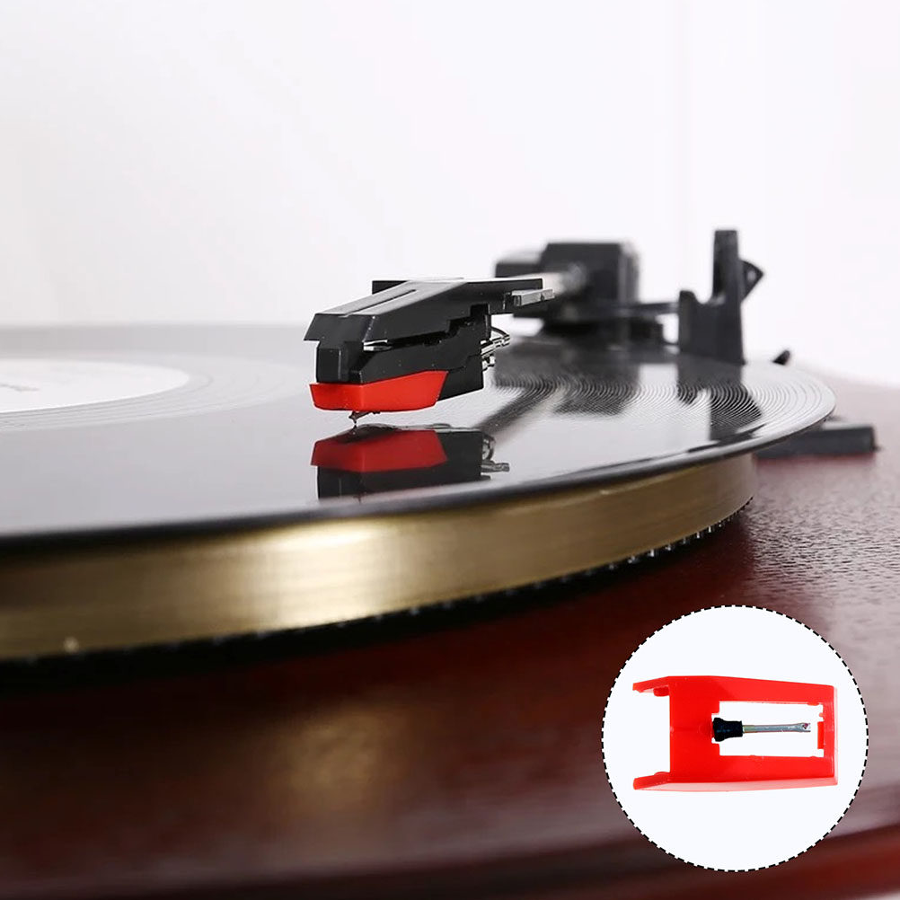 Record Player Needle - 4 Stück Plattenspieler-Nadeln, Rot, Ersatznadeln für