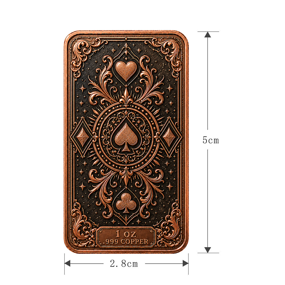 1oz .999 Feiner Kupferbarren P – Vintage Collectible Playing Cards Bewertung und Preis