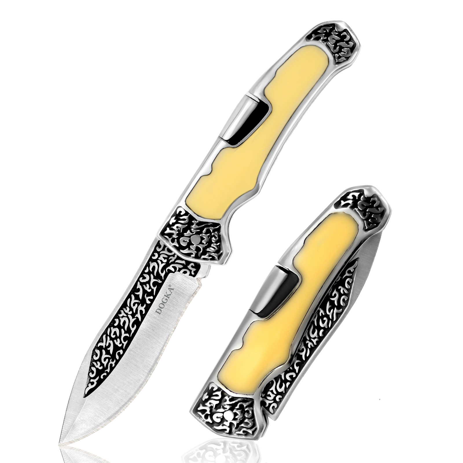 Vintage graviertes, zusammenkl – Vintage Collectible Pocket Knives Bewertung und Preis