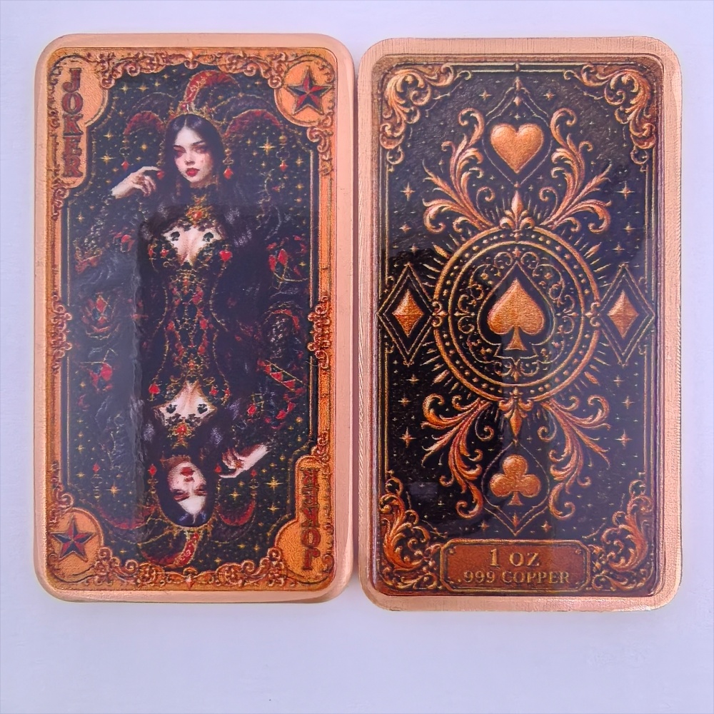 1oz .999 Feinkupferbarren Poke – Vintage Collectible Playing Cards Bewertung und Preis