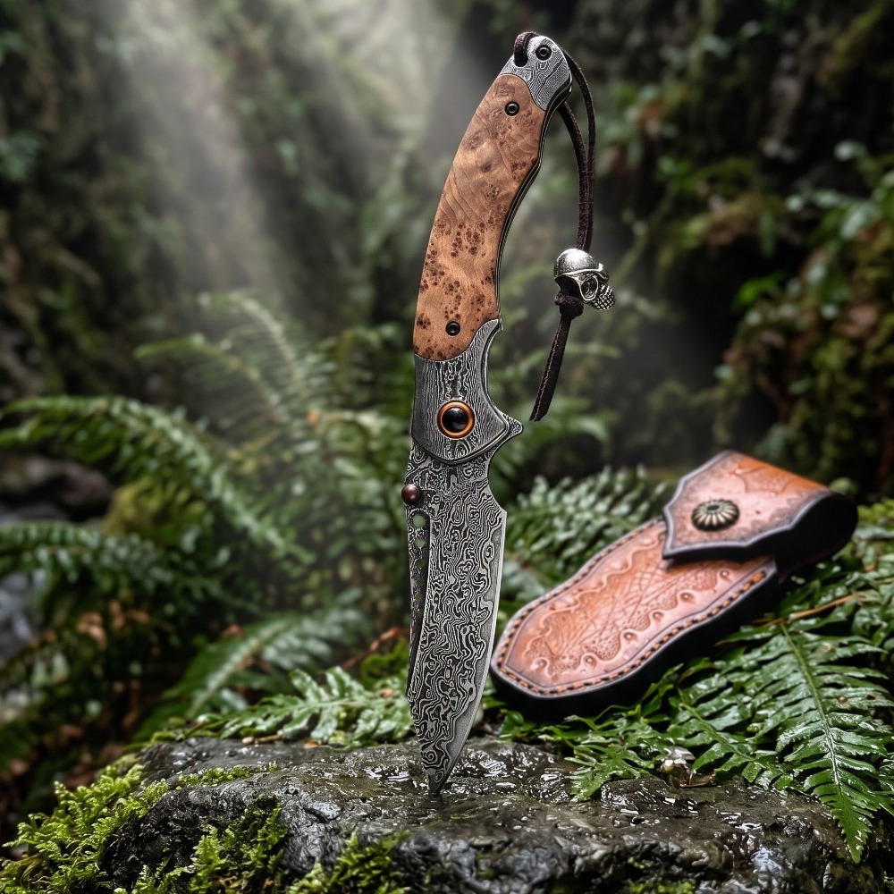 Hochwertiges Damastmuster-Klap – Vintage Collectible Pocket Knives Bewertung und Preis