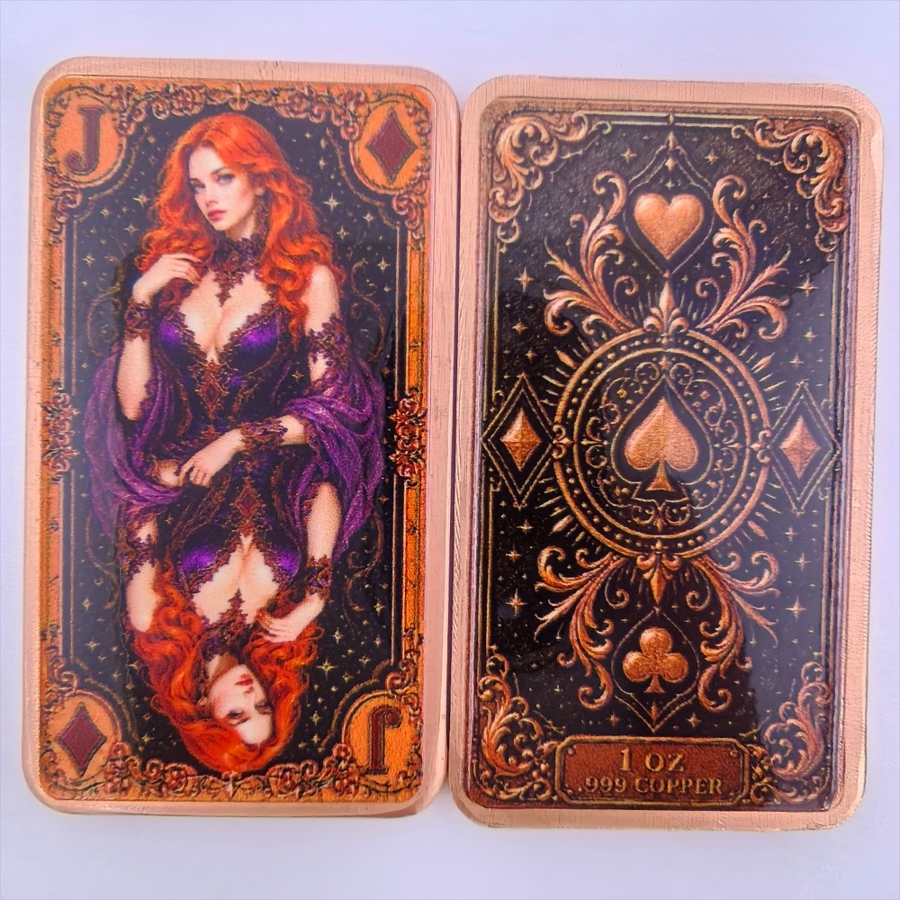1oz .999 Feinkupferbarren Poke – Vintage Collectible Playing Cards Bewertung und Preis